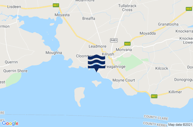 Carte des horaires des marées pour Cappagh Pier, Ireland