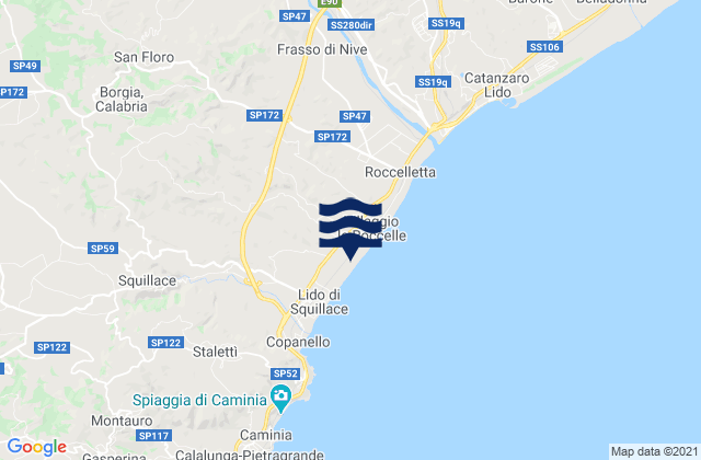 Carte des horaires des marées pour Caraffa di Catanzaro, Italy