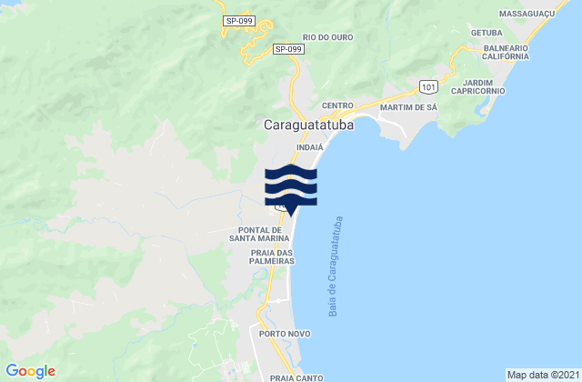 Carte des horaires des marées pour Caraguatatuba, Brazil