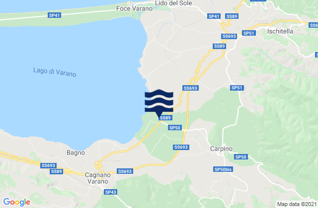 Carte des horaires des marées pour Carpino, Italy