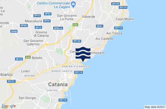 Carte des horaires des marées pour Carrubazza-Motta, Italy