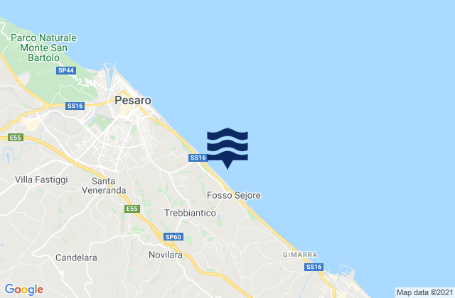 Carte des horaires des marées pour Cartoceto, Italy