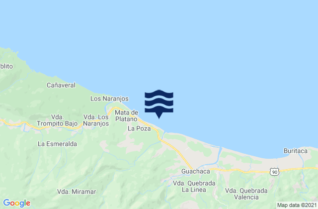 Carte des horaires des marées pour Casa Grande, Colombia