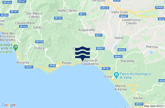 Carte des horaires des marées pour Casal Velino, Italy