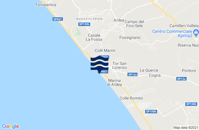 Carte des horaires des marées pour Casalazzara, Italy