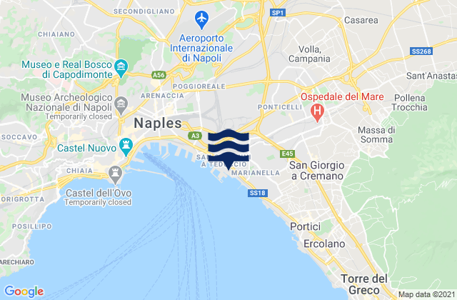 Carte des horaires des marées pour Casalnuovo di Napoli, Italy