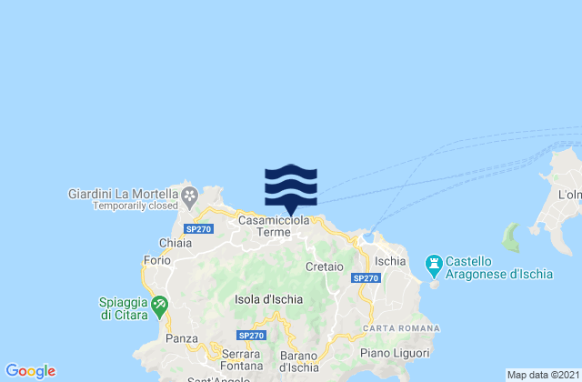 Carte des horaires des marées pour Casamicciola Terme, Italy