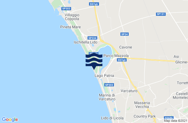 Carte des horaires des marées pour Casapesenna, Italy