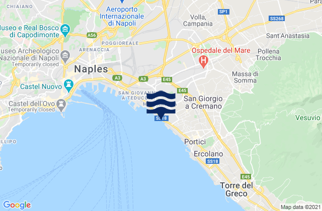 Carte des horaires des marées pour Casarea, Italy