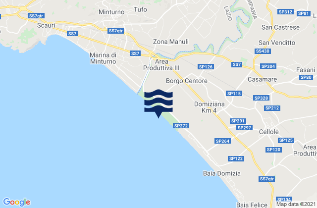Carte des horaires des marées pour Castelforte, Italy