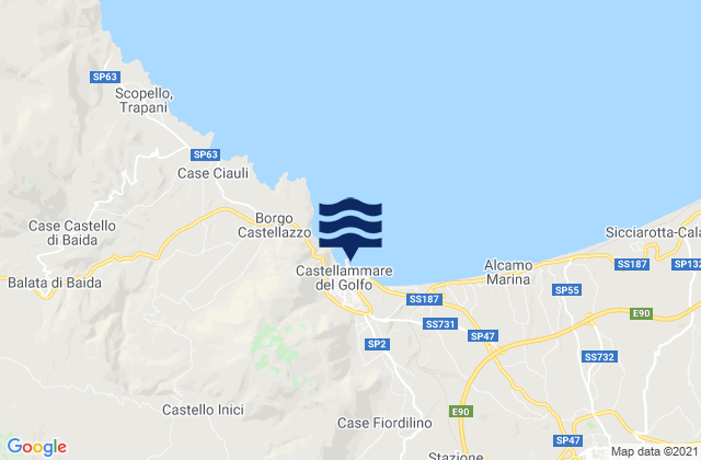 Carte des horaires des marées pour Castellammare del Golfo, Italy