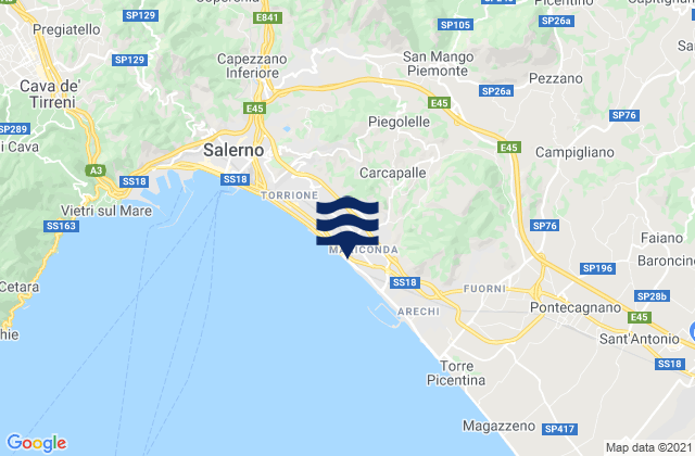 Carte des horaires des marées pour Castiglione del Genovesi, Italy