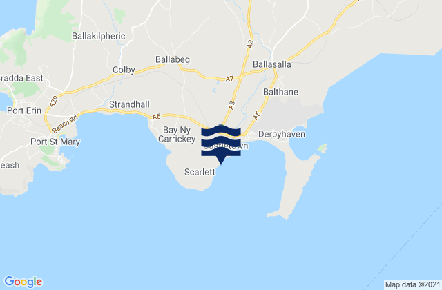 Carte des horaires des marées pour Castletown, Isle of Man