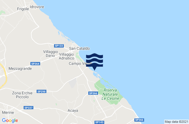 Carte des horaires des marées pour Castri di Lecce, Italy