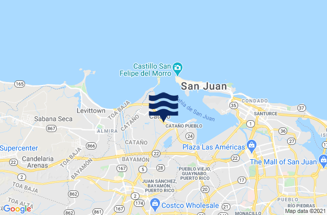 Carte des horaires des marées pour Cataño Municipio, Puerto Rico