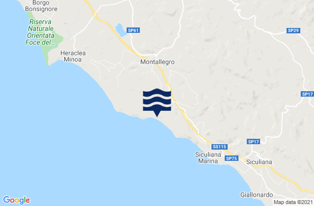 Carte des horaires des marées pour Cattolica Eraclea, Italy