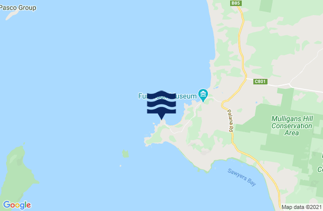 Carte des horaires des marées pour Cave Beach, Australia