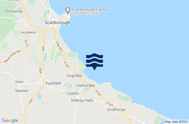 Carte des horaires des marées pour Cayton Bay, United Kingdom