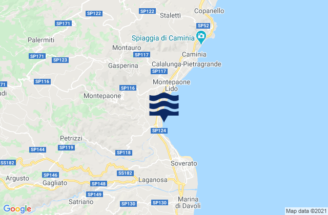 Carte des horaires des marées pour Cenadi, Italy