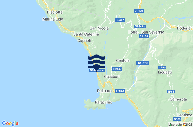 Carte des horaires des marées pour Centola, Italy