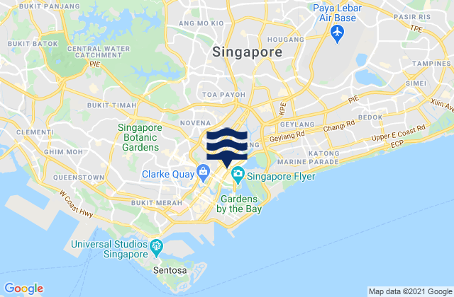 Carte des horaires des marées pour Central Singapore Community Development Council, Singapore