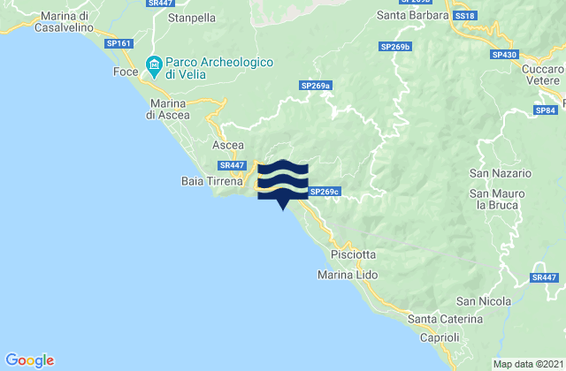 Carte des horaires des marées pour Ceraso, Italy