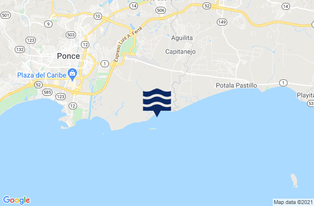 Carte des horaires des marées pour Cerrillos Barrio, Puerto Rico