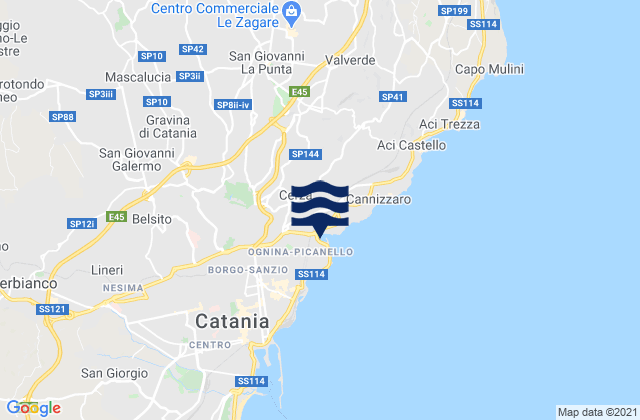 Carte des horaires des marées pour Cerza, Italy