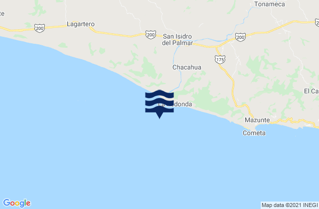 Carte des horaires des marées pour Chacahua, Mexico
