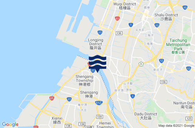 Carte des horaires des marées pour Chang-hua, Taiwan