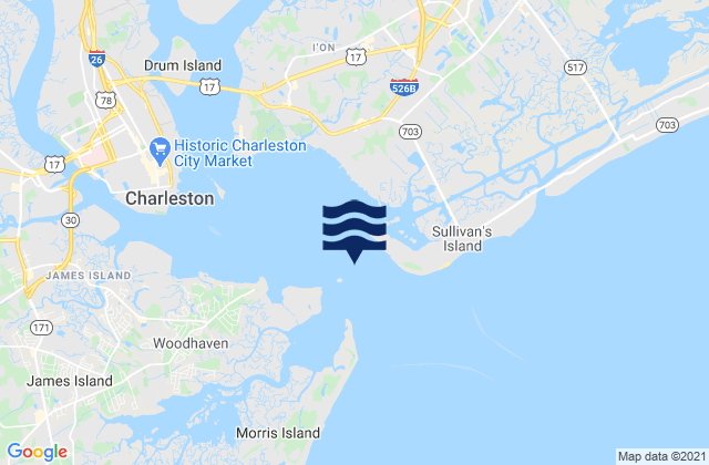 Carte des horaires des marées pour Charleston Harbor (off Fort Sumter), United States
