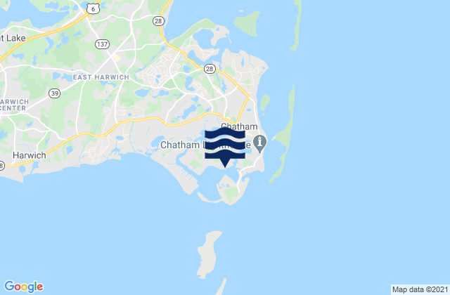 Carte des horaires des marées pour Chatham Stage Harbor, United States