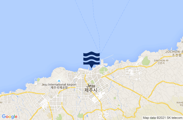 Carte des horaires des marées pour Cheju Harbor, South Korea