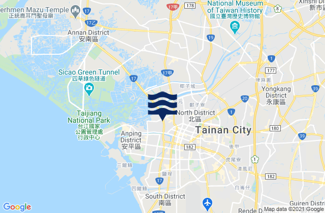 Carte des horaires des marées pour Chengkung, Taiwan
