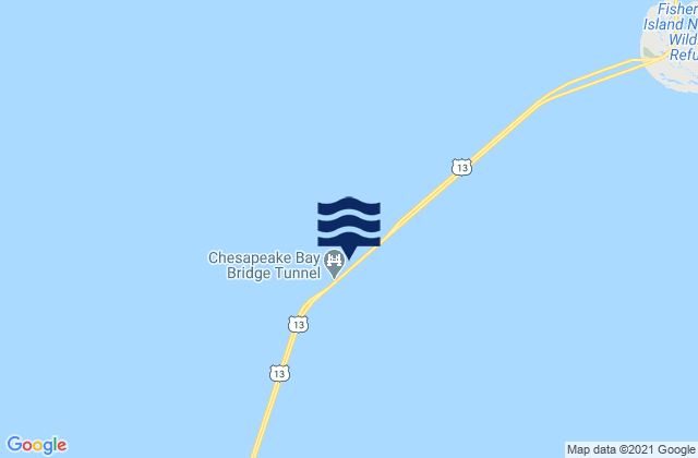 Carte des horaires des marées pour Chesapeake Channel (bridge tunnel), United States