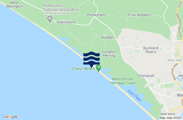 Carte des horaires des marées pour Chesil Beach, United Kingdom