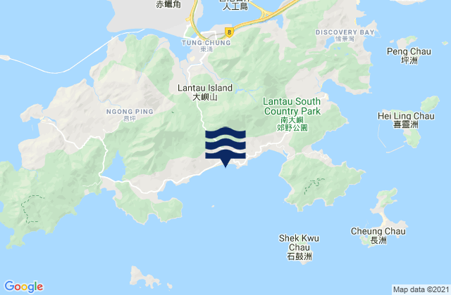 Carte des horaires des marées pour Cheung Sha, Hong Kong