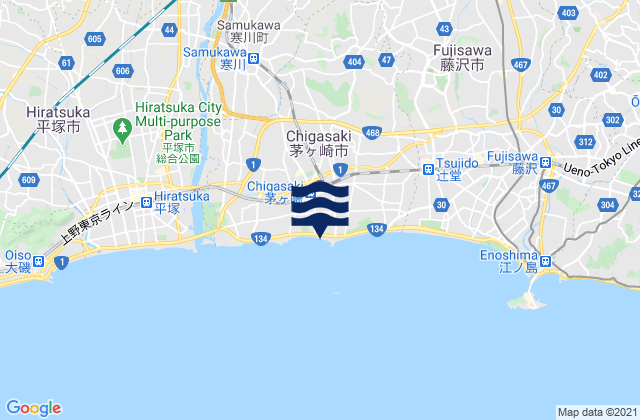 Carte des horaires des marées pour Chigasaki Shi, Japan