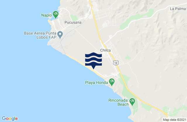 Carte des horaires des marées pour Chilca, Peru