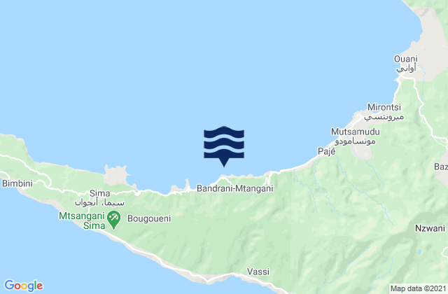 Carte des horaires des marées pour Chitrouni, Comoros