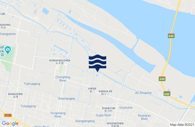 Carte des horaires des marées pour Chongming Dao, China
