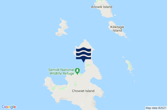 Carte des horaires des marées pour Chowiet Island Semidi Island, United States