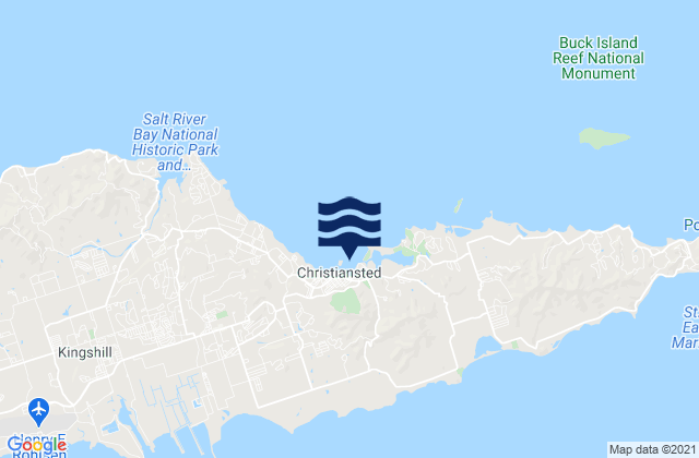 Carte des horaires des marées pour Christiansted (Saint Croix), U.S. Virgin Islands