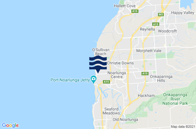 Carte des horaires des marées pour Christies Beach, Australia