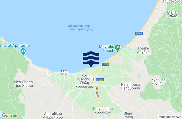 Carte des horaires des marées pour Chrysochoú, Cyprus
