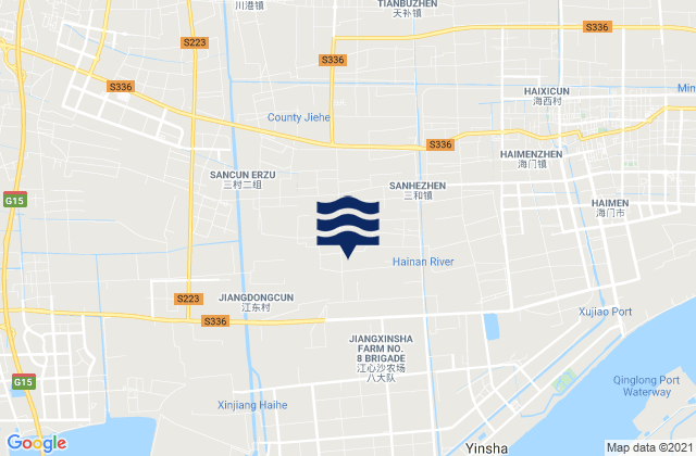 Carte des horaires des marées pour Chuangang, China