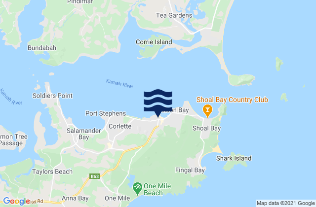 Carte des horaires des marées pour Church Bay, Australia