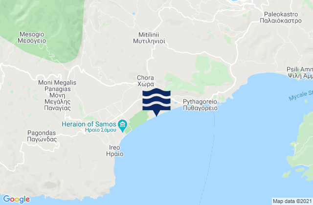 Carte des horaires des marées pour Chóra, Greece