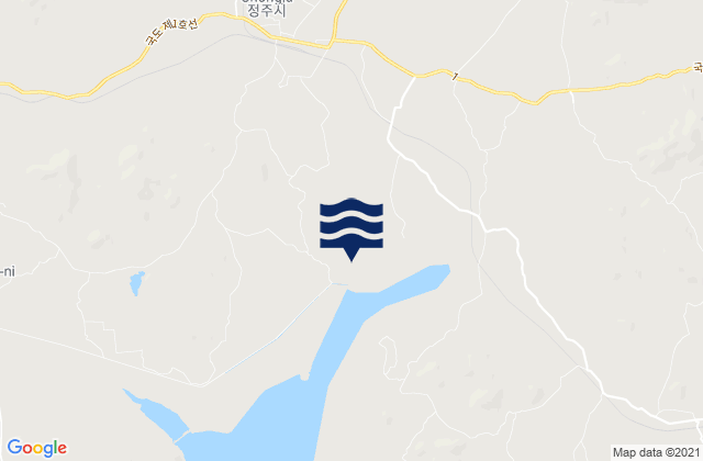 Carte des horaires des marées pour Chŏngju, North Korea