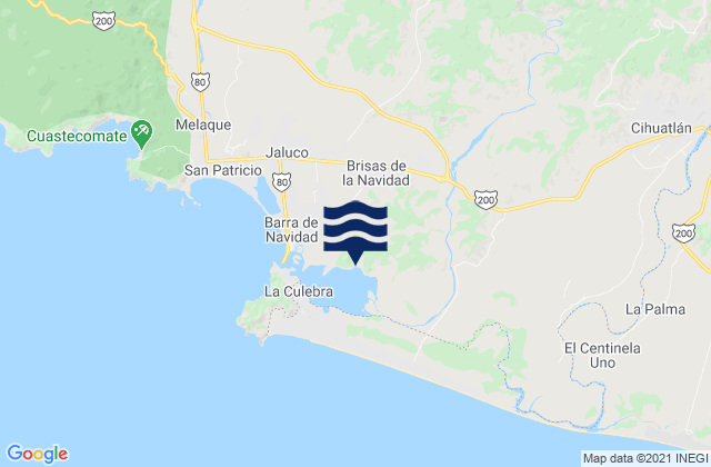 Carte des horaires des marées pour Cihuatlán, Mexico